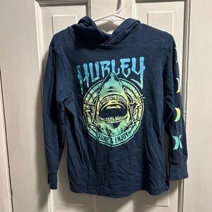 Hurley Kids Dark Blue Shark Graphic Hoodie size 4